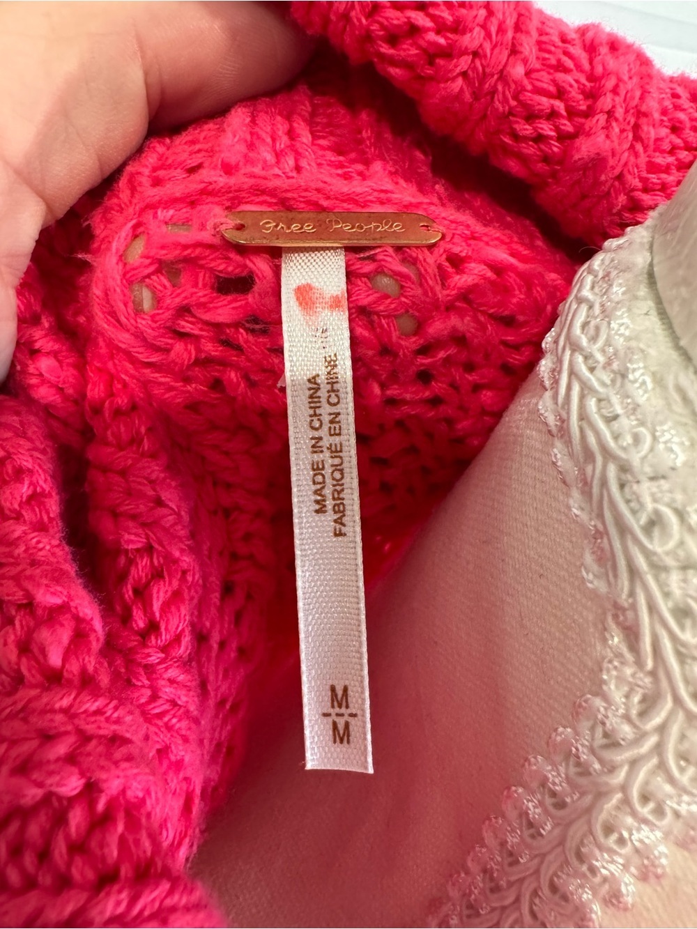 Free People Driftwood Cable-Knit Half-Zip Sweater in Hot Pink 0990 - Picture 3 of 6
